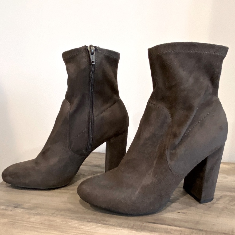 Dark gray suede Booties- Size 8